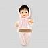 Кукла Бебетин в вязаном костюме с розовым бантиком, 21 см  - миниатюра №1